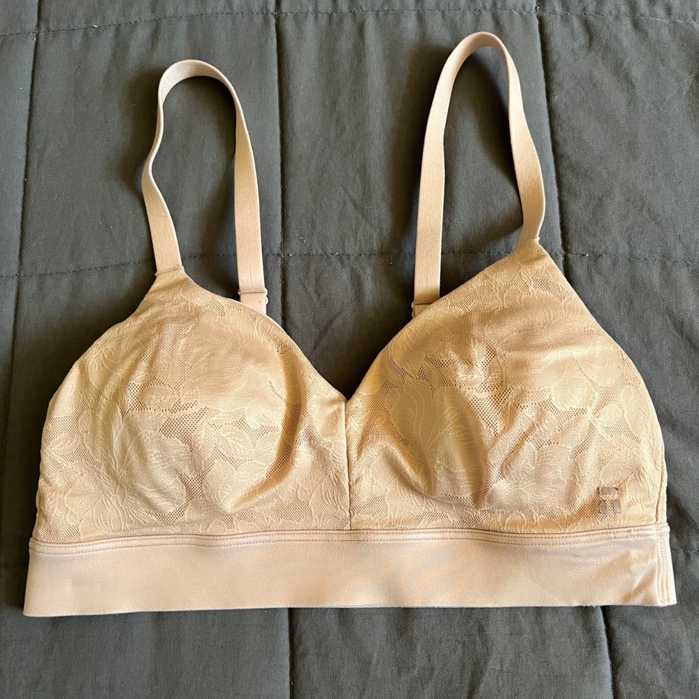 Tommy John Bra Second Skin Triangle Bralette‎ Beige Nude Small (A-C)
